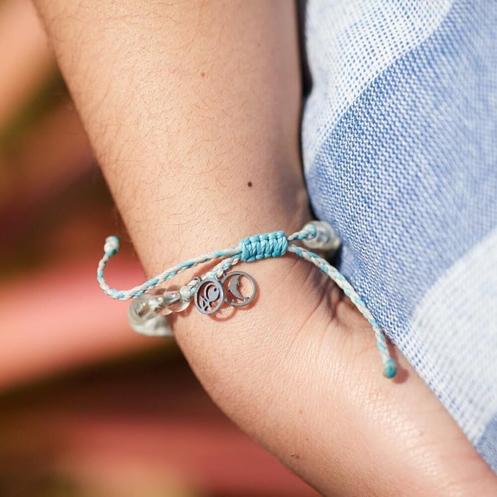 Beaded Ocean Plastic Bracelet Handcrafted Recycled Marine Conservation Unisex - Picture 5 of 8